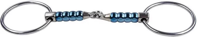 Trust Equestrian Gebiss für Pferde doppelt gebrochen mit Sweet Iron Cherry Roller aus Edelstahl in Blau – Bild 1 von 1