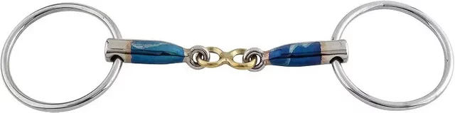 Trust Equestrian Gebiss für Pferde doppelt gebrochen Sweet Iron French Link blau – Bild 1 von 1