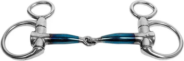 Trust Equestrian Gebiss für Ponys Sweet Iron mit Gelenk und Hanging Cheek in Blau – Bild 1 von 1