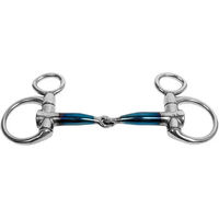 Produktbild von Trust Equestrian Gebiss für Ponys Sweet Iron mit Gelenk und Hanging Cheek in Blau