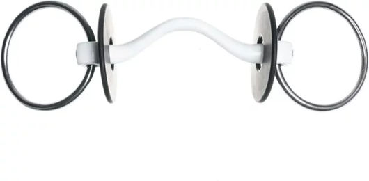 Trust Equestrian Gebiss Inno Sense Medium mit 2 Ringen für Pferde in Silber und Weiß – Bild 1 von 1