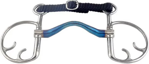 Trust Equestrian Gebiss Sweet Iron mit 2 Ringen Kimblehook Medium Port für Pferde – Bild 1 von 1
