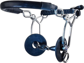 Trust Equestrian Hackamore Combi Short Eliptical 16 mm Blau aus Edelstahl für Pferde – Bild 1 von 1