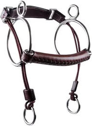 Trust Equestrian Kombiniertes Gebiss Curbgag für Pferde aus Leder in Braun – Bild 1 von 1