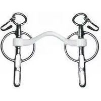 Produktbild von Trust Equestrian Liverpool-Zügel mit 2 Ritzen für Pferde in Weiß und Silber aus Edelstahl Medium