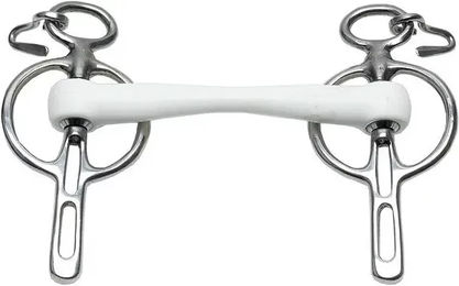 Trust Equestrian Mors Liverpool Flexi Soft-20 für Pferd in Weiß mit 2 Schlitzen unfixiert – Bild 1 von 1