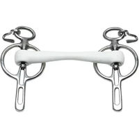 Produktbild von Trust Equestrian Mors Liverpool Flexi Soft-20 für Pferd in Weiß mit 2 Schlitzen unfixiert
