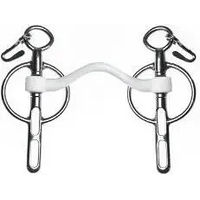 Produktbild von Trust Equestrian Mors Liverpool für Pferd mit 2 Schlitzen in Silber und Weiß