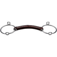 Produktbild von Trust Equestrian Mors mit 2 Ringen aus Leder für Pferde Braun