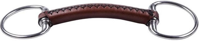 Trust Equestrian Olivenkopftrense aus Leder mit Stange 20 mm und Ledergebiss 14,5 cm in Braun – Bild 1 von 1