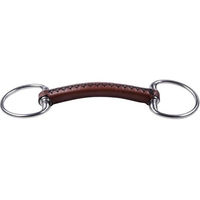Produktbild von Trust Equestrian Olivenkopftrense aus Leder mit Stange 20 mm und Ledergebiss 14,5 cm in Braun