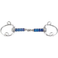 Produktbild von Trust Equestrian Olivenkopftrense mit Cherry Roller Gebiss aus Edelstahl in Blau