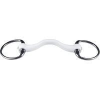 Produktbild von Trust Equestrian Olivenkopftrense mit mittlerer Zungenfreiheit aus Kunststoff in Blau-Weiß Größe Medium 20mm