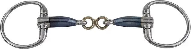Trust Equestrian Olivenkopftrense Sweet Iron Eggbutt French Link in Blau und Silber – Bild 1 von 1