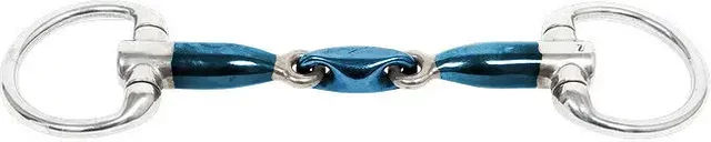 Trust Equestrian Olivenkopftrense Sweet Iron mit Eggbutt und Bradoon Elliptical Blau 16 – Bild 1 von 1