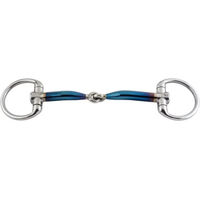 Produktbild von Trust Equestrian Olivenkopftrense Sweet Iron mit Eggbutt und Bradoon Jointed Blau 12
