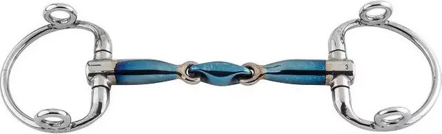 Trust Equestrian Olivenkopftrense Sweet Iron mit Eggbutt und Elliptical Gag in Blau – Bild 1 von 1