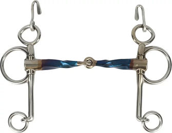 Trust Equestrian Pelham Gebiss für Pferde aus Sweet Iron Twist Jointed in Blau – Bild 1 von 1