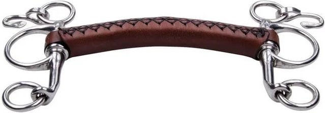 Trust Equestrian Pelham Kurz Leder Gebiss mit 20 mm Lederstange aus Leder und Edelstahl in Braun 13,5 cm – Bild 1 von 1