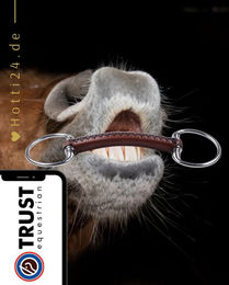 Produktbild von Trust Equestrian Stangengebiss Olivenkopf aus Leder in Braun