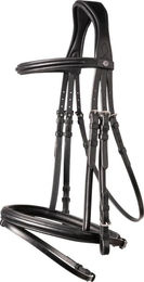 Trust Equestrian Trense Knokke Englisch Kombinierter Trensenzaum aus Leder Schwarz Silber Full – Bild 1 von 1