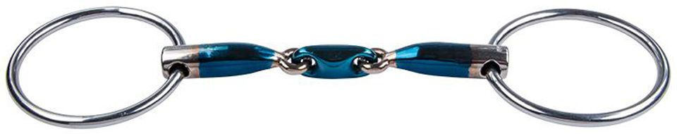 Produktbild von TRUST Gebiss TR Loose Ring Elliptical Sweet Iron doppelt gebrochen aus Metall Blau