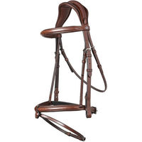 Produktbild von Trust Geneva Trense englisch kombiniert aus Leder für Warmblut in Braun mit Silber