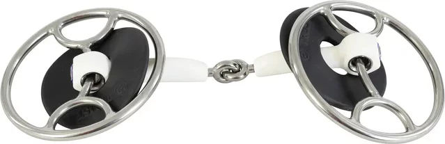 Trust Inno Sense Swivel Gebiss für Pferde mit 2 Ringen und Gelenk in Silber und Weiß – Bild 1 von 1