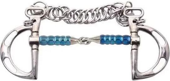 Trust Kimblewick Cherry Roller Gebiss für Pferde aus Edelstahl in Blau – Bild 1 von 1