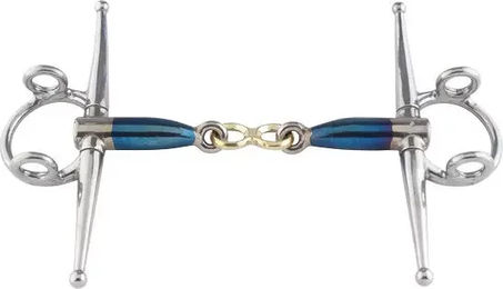 Trust Schenkeltrense Sweet Iron Full Cheek Gag French Link Blau Metall Größe 16 – Bild 1 von 1