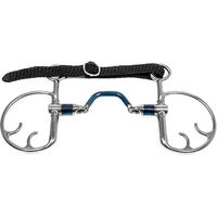 Produktbild von Trust Sweet Iron Kimblehook Gebiss für Pferde mit 2 Ringen aus Edelstahl in Silber und Blau