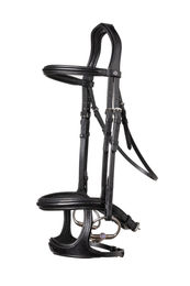 Produktbild von TRUST TR Paris Double Trense mit doppeltem Nasenriemen aus Leder in Schwarz