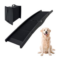 Produktbild von TRUTZHOLM Hunderampe 3-fach klappbar Schwarz 152x40 cm mit Anti-Rutsch Lauffläche für Hunde bis 75 kg