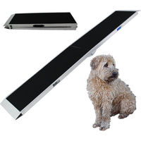 Produktbild von TrutzHolm Hunderampe klappbar aus Aluminium 183 cm mit 180 kg Traglast grau schwarz beschichtet