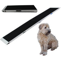 Produktbild von TRUTZHOLM Hunderampe klappbar aus Aluminium 215 cm Traglast 180 kg grau schwarz beschichtet - 215 cm