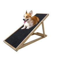 Produktbild von TRUTZHOLM Robuste Hunderampe aus Kiefernholz höhenverstellbar 104x35 cm mit weicher Filzlauffläche für Hunde und Katzen