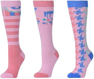 Produktbild von TU Reitsocken für Kinder Dublin aus Baumwolle 3er Pack Rosa Bunt
