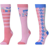 Produktbild von TU Reitsocken für Kinder Dublin aus Baumwolle 3er Pack Rosa Bunt