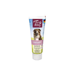 Produktbild von Tubidog Belohnungssnack Leberwurstcreme mit Schwein für Welpen Sensitive ohne Farb- und Aromastoffe sowie ohne Konservierungsstoffe 75g