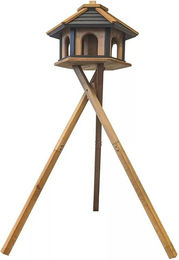 TUINPlus Vogelfutterhaus Frigga aus Holz mit Ständer in Braun und Schwarz Höhe ca. 122 cm – Bild 1 von 1