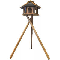 Produktbild von TUINPlus Vogelfutterhaus Frigga aus Holz mit Ständer in Braun und Schwarz Höhe ca. 122 cm