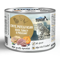 Produktbild von Tundra Cat Katzenfutter Nassfutter Ente Pute Fasan getreidefrei mit hohem Fleischanteil Adult 6 x 200 g - 6 x 200 g