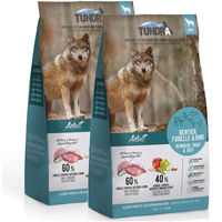 Produktbild von Tundra Hundefutter Rentier Forelle Rind Getreidefrei Sensitive Sparpaket 2 x 11,34 kg