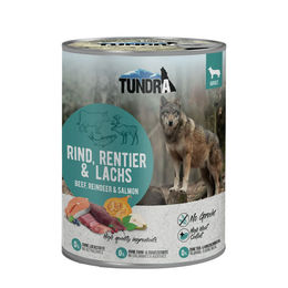 Produktbild von Tundra Hundefutter Rind Rentier und Lachs getreidefrei ohne Zucker 6x800g