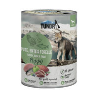 Produktbild von Tundra Hundefutter Welpe Getreidefrei Pute Ente Forelle 12x800g