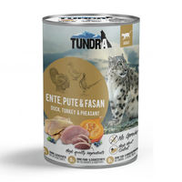 Produktbild von Tundra Katzen Nassfutter Adult Ente Pute Fasan Stückchen in Sauce getreidefrei hoher Fleischanteil 6 x 400g - 6 x 400 g