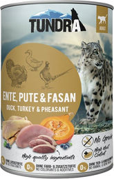 Produktbild von Tundra Katzenfutter Adult Ente Pute Fasan mit hohem Fleischanteil 6x400g - 6 x 400 g