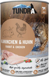 Produktbild von Tundra Katzenfutter Kaninchen & Huhn Adult mit hohem Fleischanteil 6x400g - 6 x 400 g