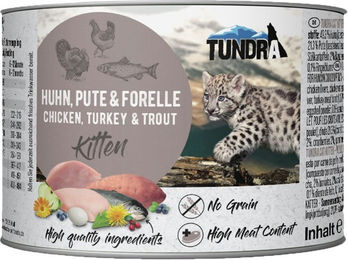 Produktbild von Tundra Katzenfutter Kitten Huhn Pute und Forelle mit hohem Fleischanteil 6x200g - 6 x 200 g