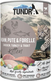Produktbild von Tundra Katzenfutter Kitten Huhn Pute und Forelle mit hohem Fleischanteil 6x400g - 6 x 400 g